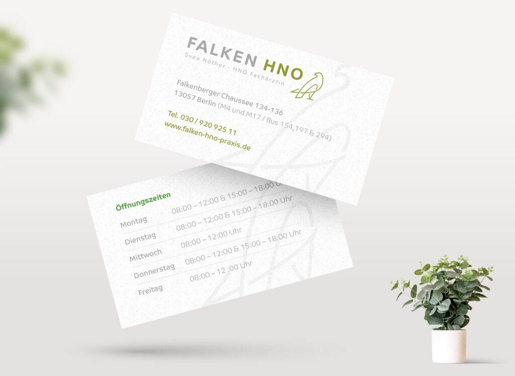 Falken HNO Praxis Berlin Visitenkarte