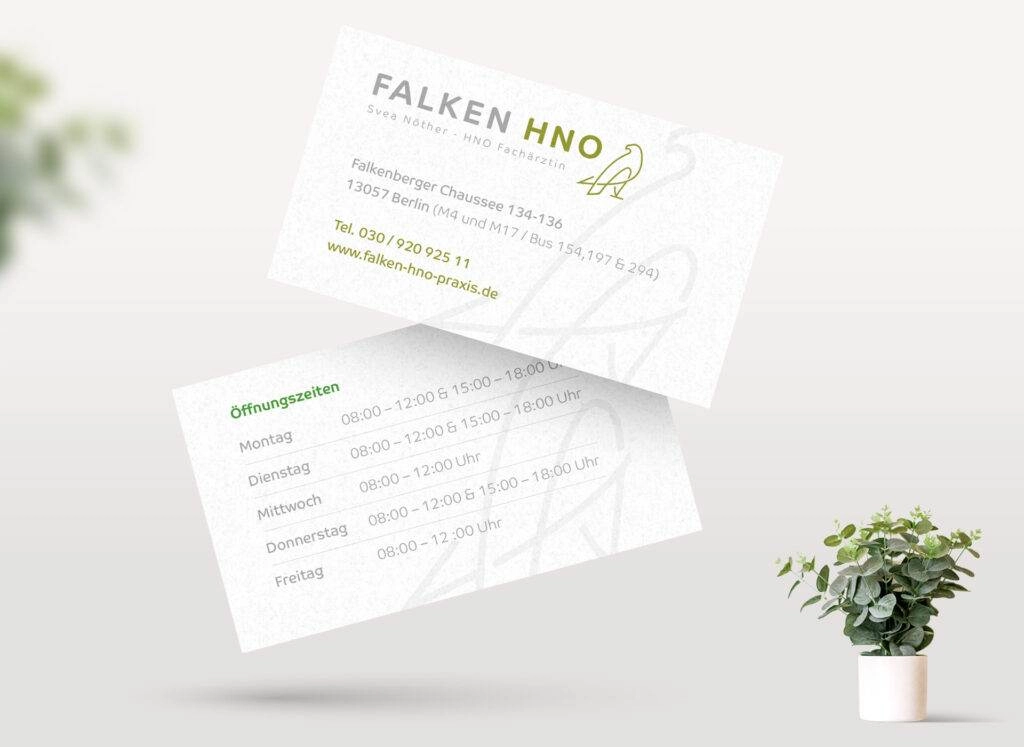 Falken HNO Praxis Berlin Visitenkarte