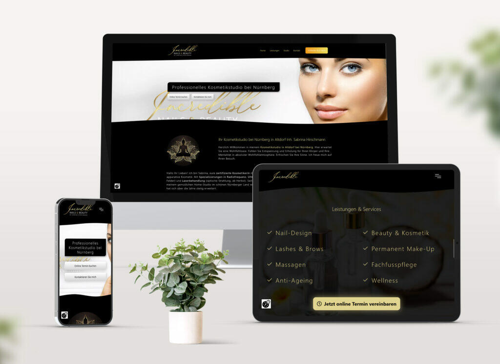 Webdesign: Incredible Kosmetikstudio by Sabrina Hirschmann